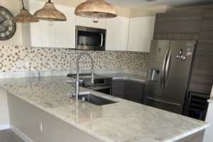 newly installed granite counter tops