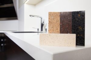 granite samples on a countertop